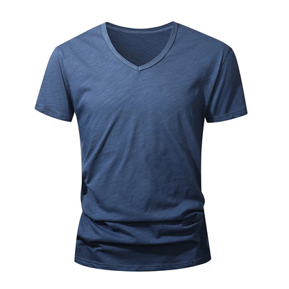 Camiseta 100% algodón para hombre – Suave, manga corta casual, transpirable, top de verano en blanco y negro para uso diario