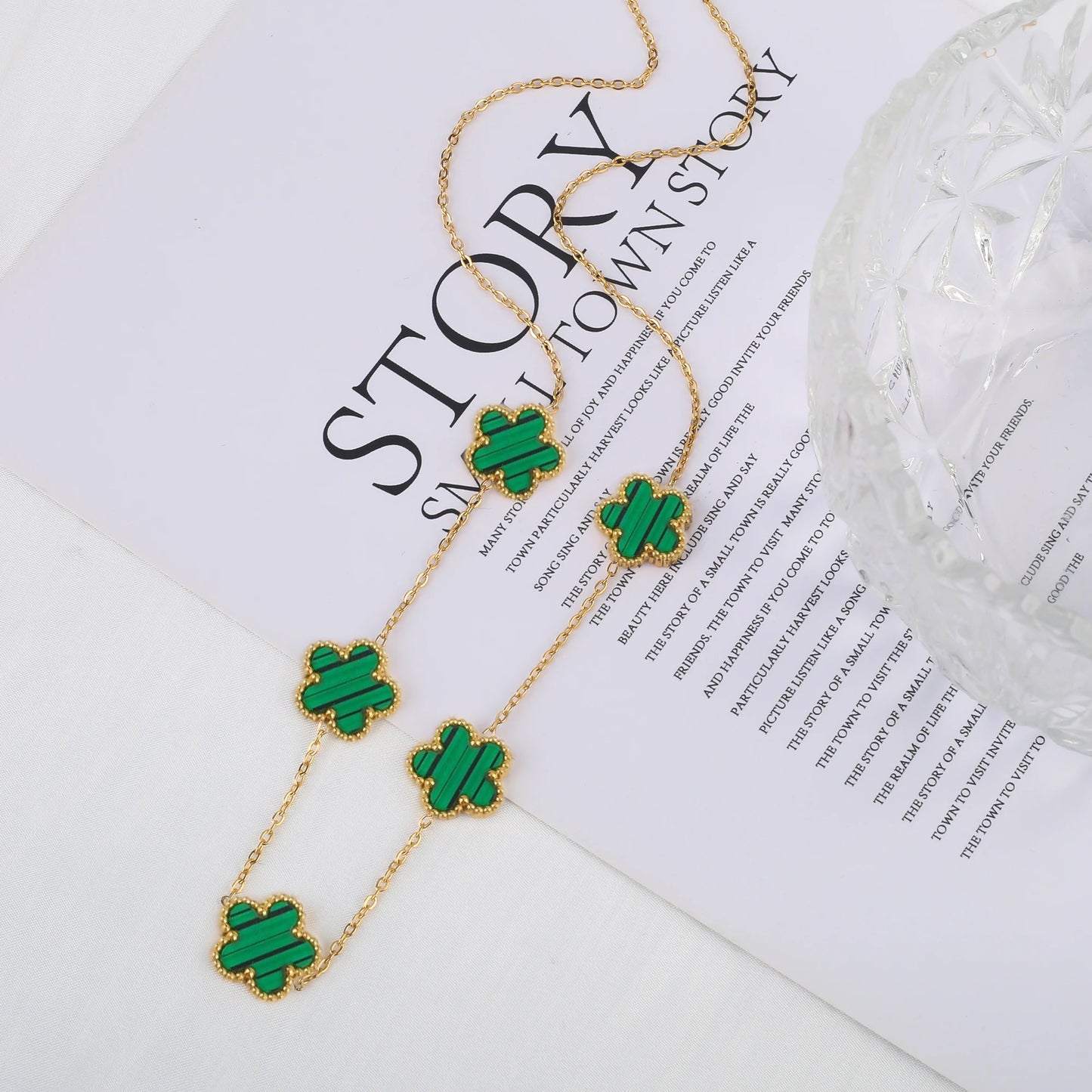 Stainless Steel Five Leaf Flower Clover Bracelet for Women Girls Adjustable Laser Petal Classic Brand Jewelry Gift