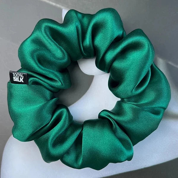 Goma para el pelo 100% seda Mulberry – 19 Momme, elástico grande para mujeres y niñas | Accesorio de lujo de seda para coleta