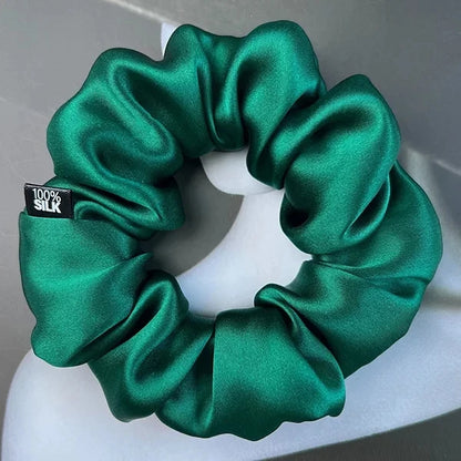 Goma para el pelo 100% seda Mulberry – 19 Momme, elástico grande para mujeres y niñas | Accesorio de lujo de seda para coleta
