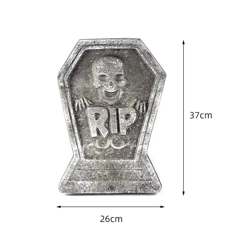 1PC Halloween Foam Skeleton Tombstone Decoration – Grave Bat & Ghost Horror Prop for Haunted Houses, Halloween Parties & Spooky Home Decor
