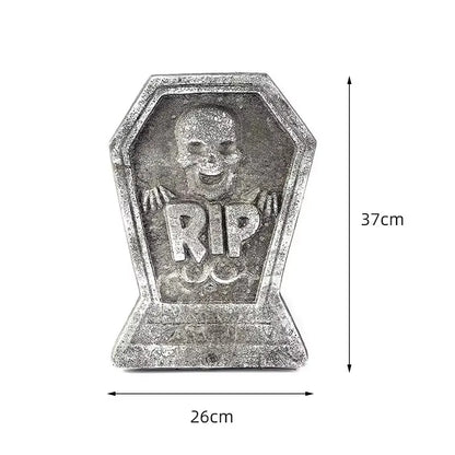 1PC Halloween Foam Skeleton Tombstone Decoration – Grave Bat & Ghost Horror Prop for Haunted Houses, Halloween Parties & Spooky Home Decor