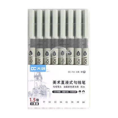 Set de marqueurs Manga – Stylos à croquis à pointe fine 5/8 pièces pour le dessin, l'illustration, la calligraphie et les fournitures scolaires