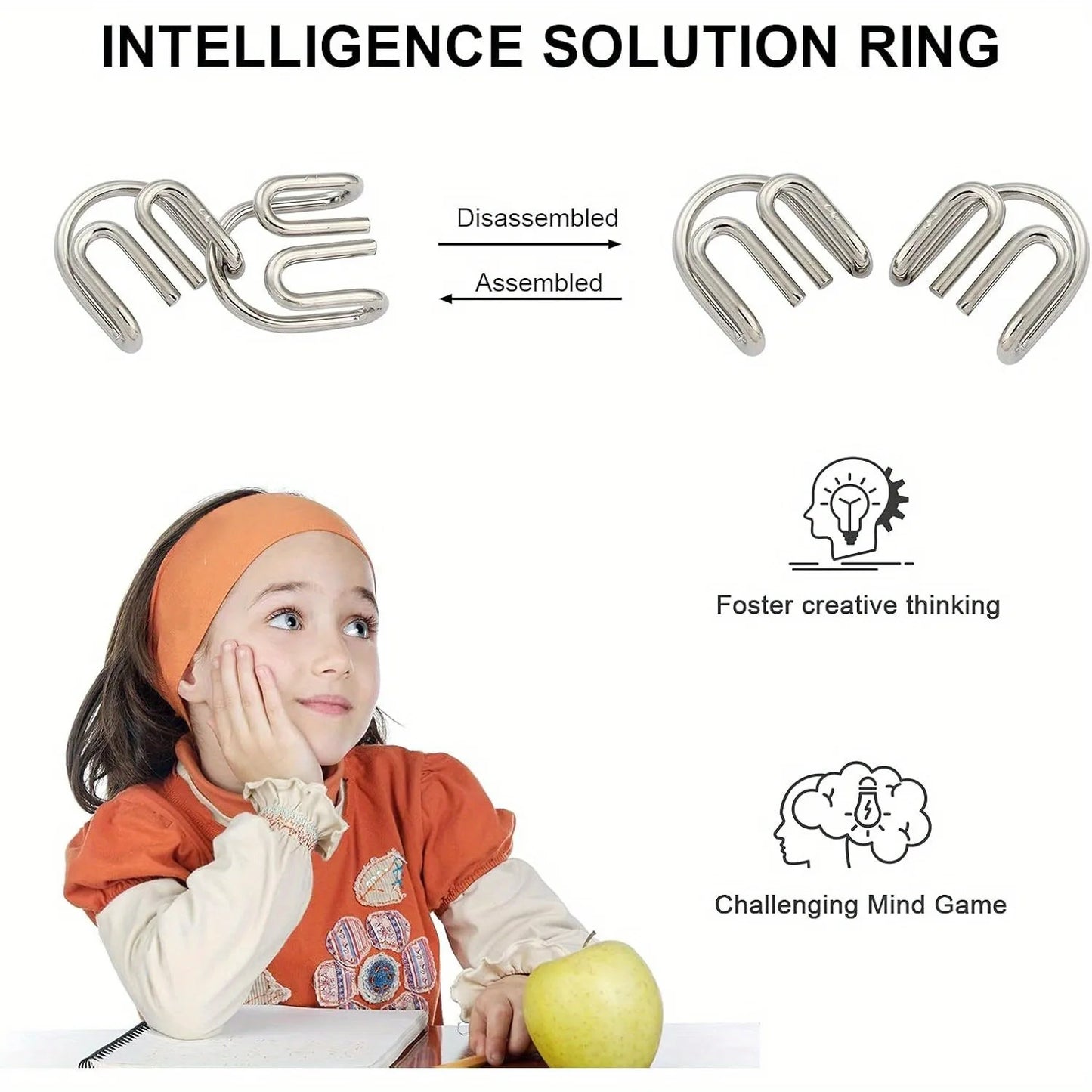Metal Wire Puzzle Set – Brain Teaser IQ Challenge, Disentanglement Iron Link Interlock Puzzle Game, Chinese Ring Magic Trick Toy for Adults & Kids