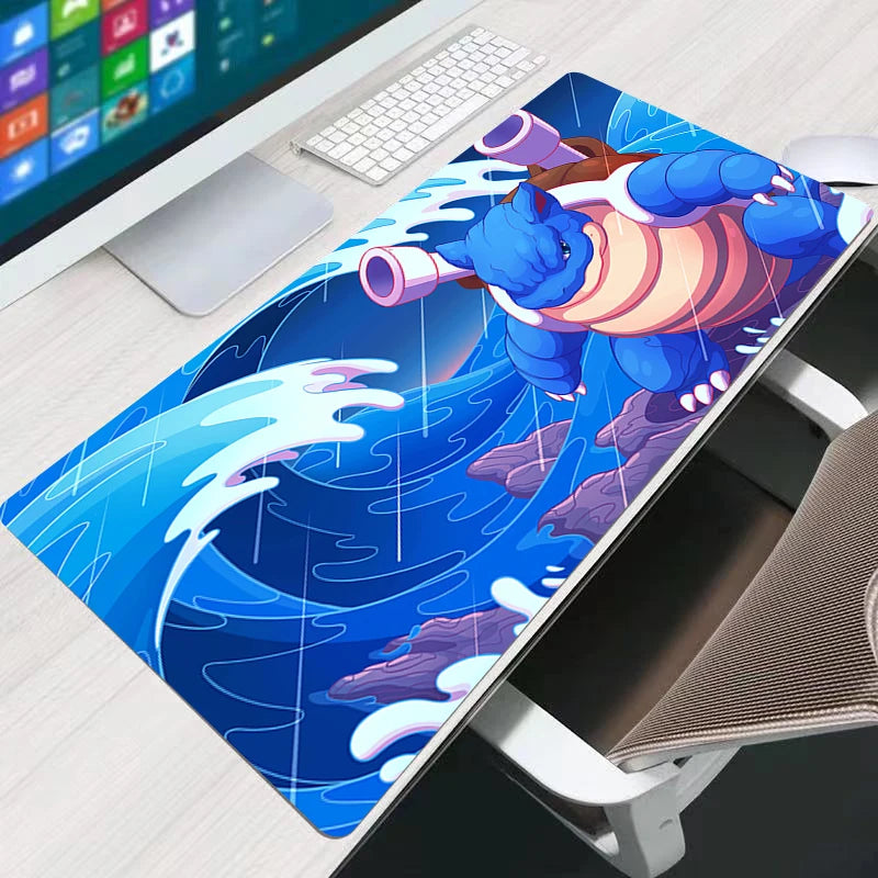 Tapis de souris gaming Bulbizarre | Tapis de souris étendu d'inspiration Pokémon pour clavier et bureau de gamer