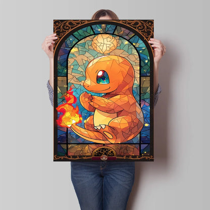 Pokémon Bulbasaur & Pikachu Canvas Wall Art – Bright Garden Themed Cartoon Home Living Room Decor