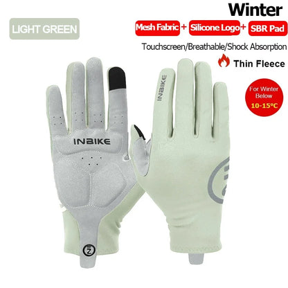 Guantes de ciclismo INBIKE 2024 – Guantes de bici de forro polar con dedos completos y acolchado de gel para hombre, accesorios de invierno con pantalla táctil para ciclismo de carretera y MTB
