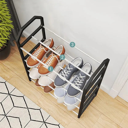 4-Tier Shoe Rack Organizer Multi-Layer Storage Shelf for Entryway, Closet & Dorm