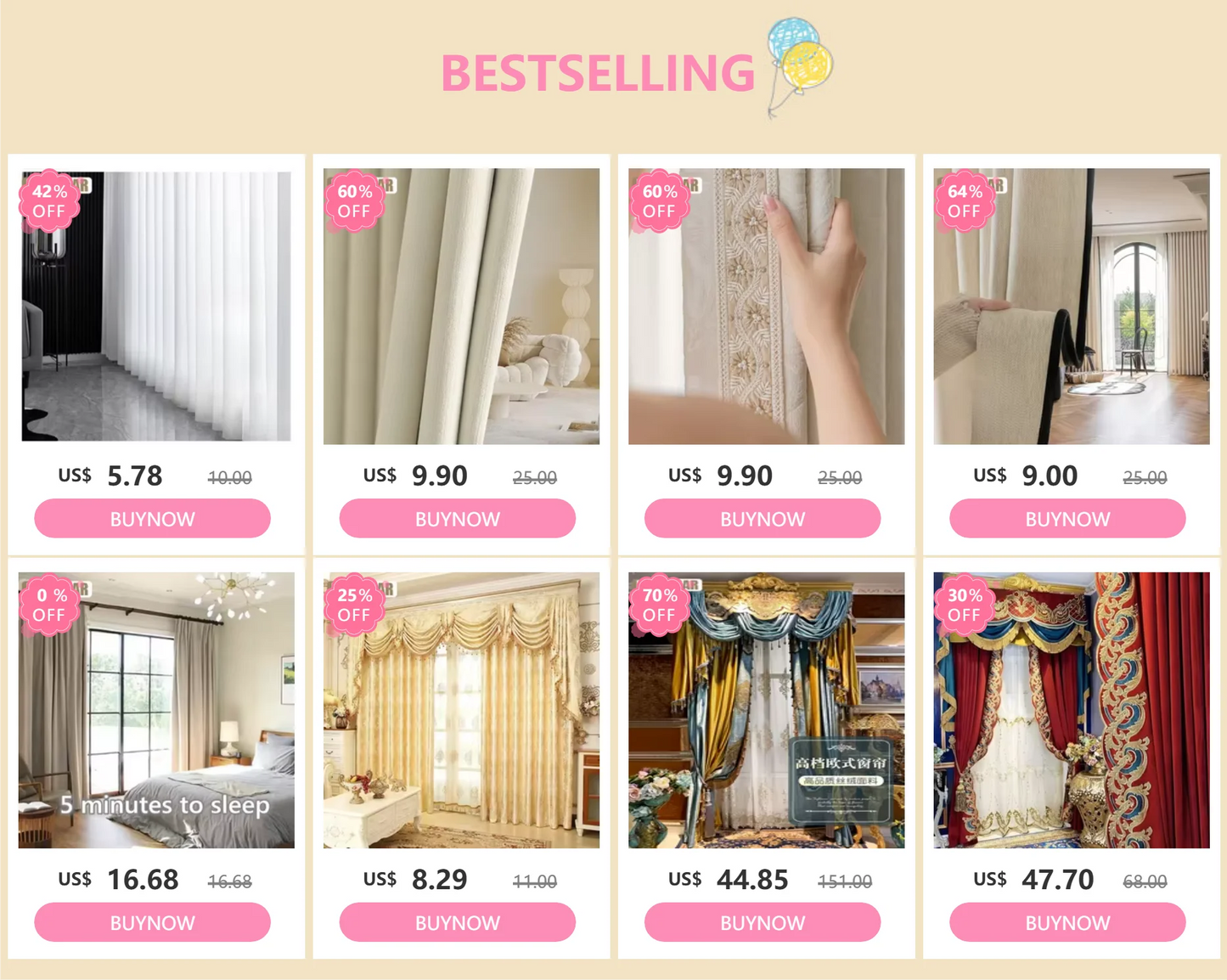 Premium Sheer Voile Curtains – White Linen-Look Window Panels for Bedroom & Living Room
