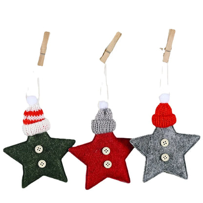 Red Star Christmas Tree Ornament – DIY Hanging Pendant Decoration for Xmas, New Year Party, Home Decor & Holiday Gifts
