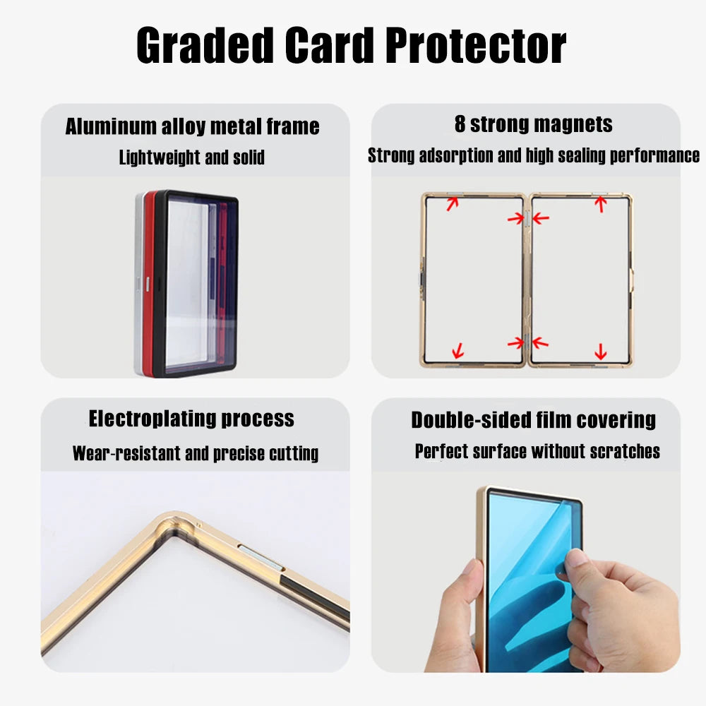 Multicolor Aluminum Alloy Graded Card Protector Case for PSA, CGC & BGS Slabs | Scratch-Resistant Holder