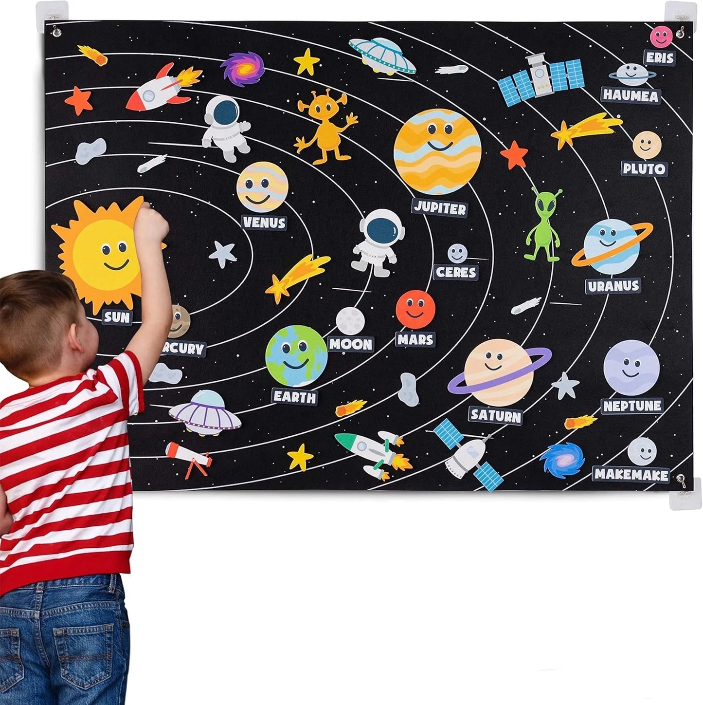 Montessori Solar System Felt Busy Board – Interactive Early Learning Storytelling Toy for Toddlers, Travel & Gifts