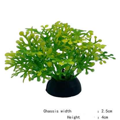 Artificial Underwater Aquarium Plants – Plastic Aquatic Fake Shrubs & Green Water Grass for Fish Tank Landscaping, Realistic Simulated Decor