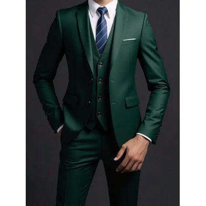 Conjunto de traje de 3 piezas para hombre – Blazer, chaleco y pantalón estilo británico, elegante traje formal de negocios o boda para hombre