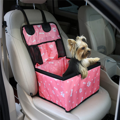 Asiento Elevador para Perros con Bolsillos de Almacenamiento, Funda de Asiento Antideslizante para Coche, Arnés de Seguridad para Perros Pequeños y Medianos