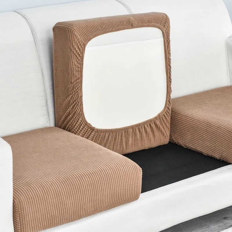 Polar Fleece Sofa Seat Cushion Cover – Stretch Furniture Protector for Pets, Kids & Living Room