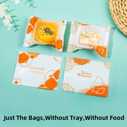 LBSISI Life 100 bolsas para galletas de luna – Bolsas de plástico transparentes para empaques de regalo caseros para festivales, galletas y crujientes de yema de huevo