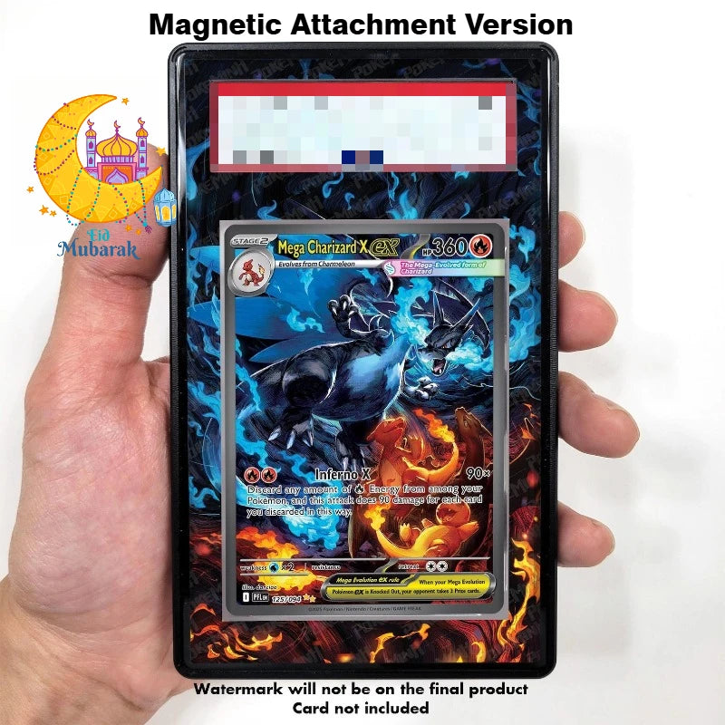 Llavero de exhibición de arte de anime inspirado en Mega Evolución | Regalo para fans con estuche protector de acrílico reciclable