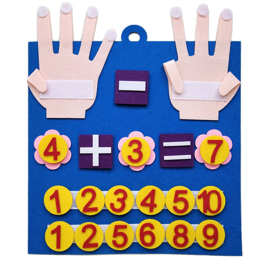 Juguete de matemáticas con números de fieltro Montessori – Juego de aprendizaje de conteo para niños pequeños, actividad sensorial de educación temprana, juguete de desarrollo de inteligencia para el aprendizaje preescolar