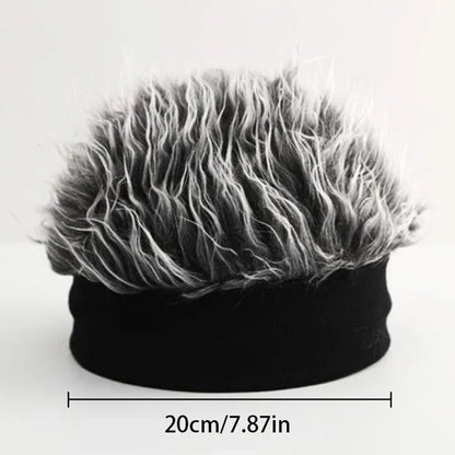 Fashionable Hip-hop Style Decorative Cosplay Wig Knitted Cap – Personalized Party Wig Cap for Hip-hop Outfit & Costume Wear