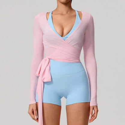 Women’s Long Sleeve Yoga Top – Quick-Dry Breathable Sportswear for Gym, Pilates, Dance & Ballet