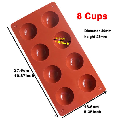 Semi-Sphere Silicone Chocolate Mold – Half-Ball Dome Cake Baking Tray for Chocolate, Pudding, Candy & Jelly, Reusable DIY Kitchen Baking Tool