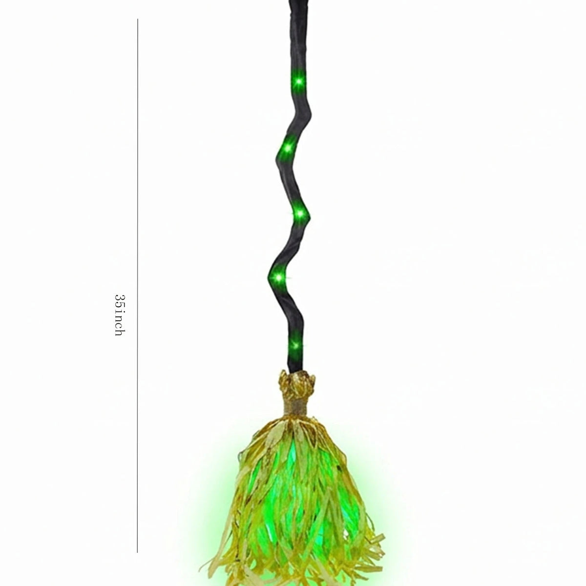 1PC Animated Witch Broom – Moving Broomstick with Light & Sound Effects for Halloween Haunted House, Party & Indoor Decor