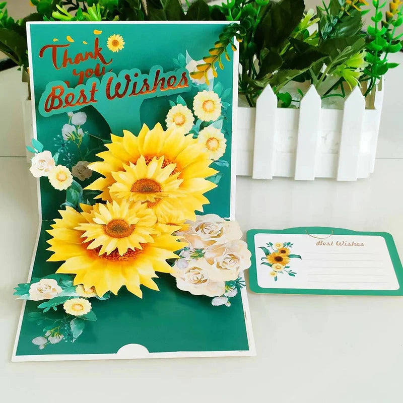 3D Pop-Up Greeting Card – Happy Birthday, Mother’s Day, Father’s Day, Love Mom Dad, Rose Flower, Easter & Thank You Gift