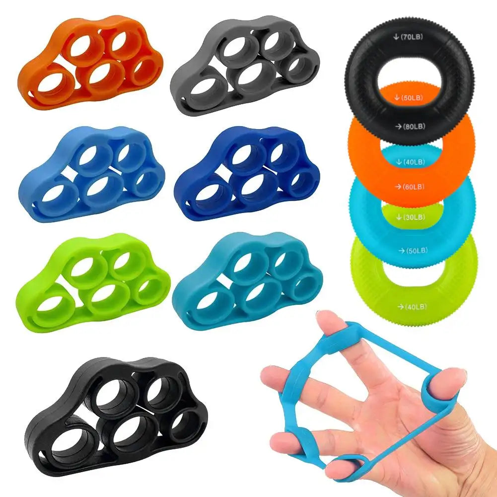 Fortalecedor de dedos de silicona – Ejercitador de manos y dedos para guitarristas, rehabilitación y fitness de manos