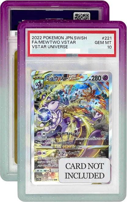 Étui de protection pour cartes graduées 35PT – Housse à bordure antichoc en TPU souple dégradé pour présentoirs de cartes Pokémon, de sport et à collectionner