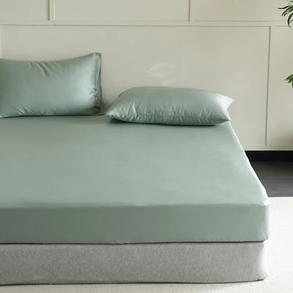 Luxury Mulberry Silk Fitted Sheet – Soft Elastic Mattress Cover for Single, Double, Queen & King Beds