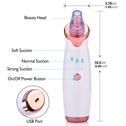 Electric Blackhead Remover & Pore Cleaner – Facial Vacuum Suction Tool for Blackheads, Acne & Pore Care, Portable Skin Cleaning Device