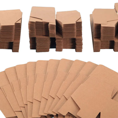 20/50PCS Cajas de Regalo Kraft – Cajas Plegables de Cartón Blancas y Negras para Recuerdos de Bodas, Caramelos y Empaques