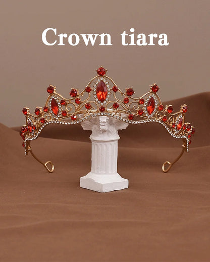 Vintage Baroque Crystal Queen Crown Tiara for Women – Rhinestone Bridal Wedding & Prom Hair Accessory
