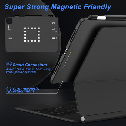 Funda magnética para iPad GOOJODOQ con soporte para lápiz – Compatible con Magic Keyboard para iPad Pro 11/13 M4 (2024), iPad Air 6 y Air 4/5