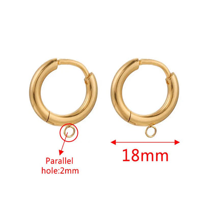 10-Piece Gold Stainless Steel Hoop Earring Hooks with Round Posts – DIY Earring Making Supplies & Jewelry Findings for Women