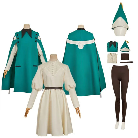 Costume de sorcière Coco Cosplay – Tenue d'atelier Anime 2025 pour femmes adultes (ensemble robe, cape, ceinture et chapeau, déguisement pour Halloween/Carnaval)