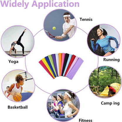 2 Diademas deportivas para yoga – Bandas elásticas absorbentes del sudor para el pelo de hombres y mujeres | Accesorios para el pelo para entrenamientos de fitness y gimnasio