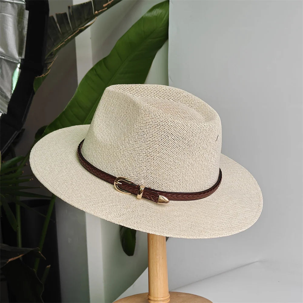Unisex Panama Straw Hat – British Style Foldable Sun Hat for Men & Women, Beach Hat with Sun Protection for Summer
