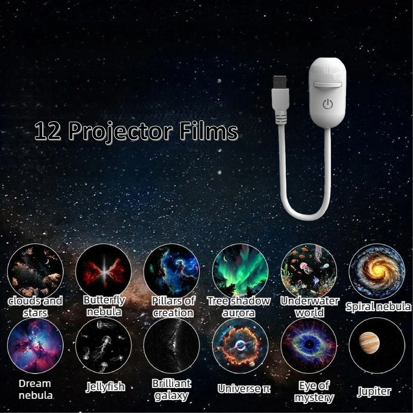 2-in-1 Galaxy Star Projector Night Light – Mini Starry Sky Ambient Lamp for Bedroom, Sleep & Home Decoration