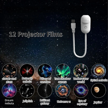2-in-1 Galaxy Star Projector Night Light – Mini Starry Sky Ambient Lamp for Bedroom, Sleep & Home Decoration