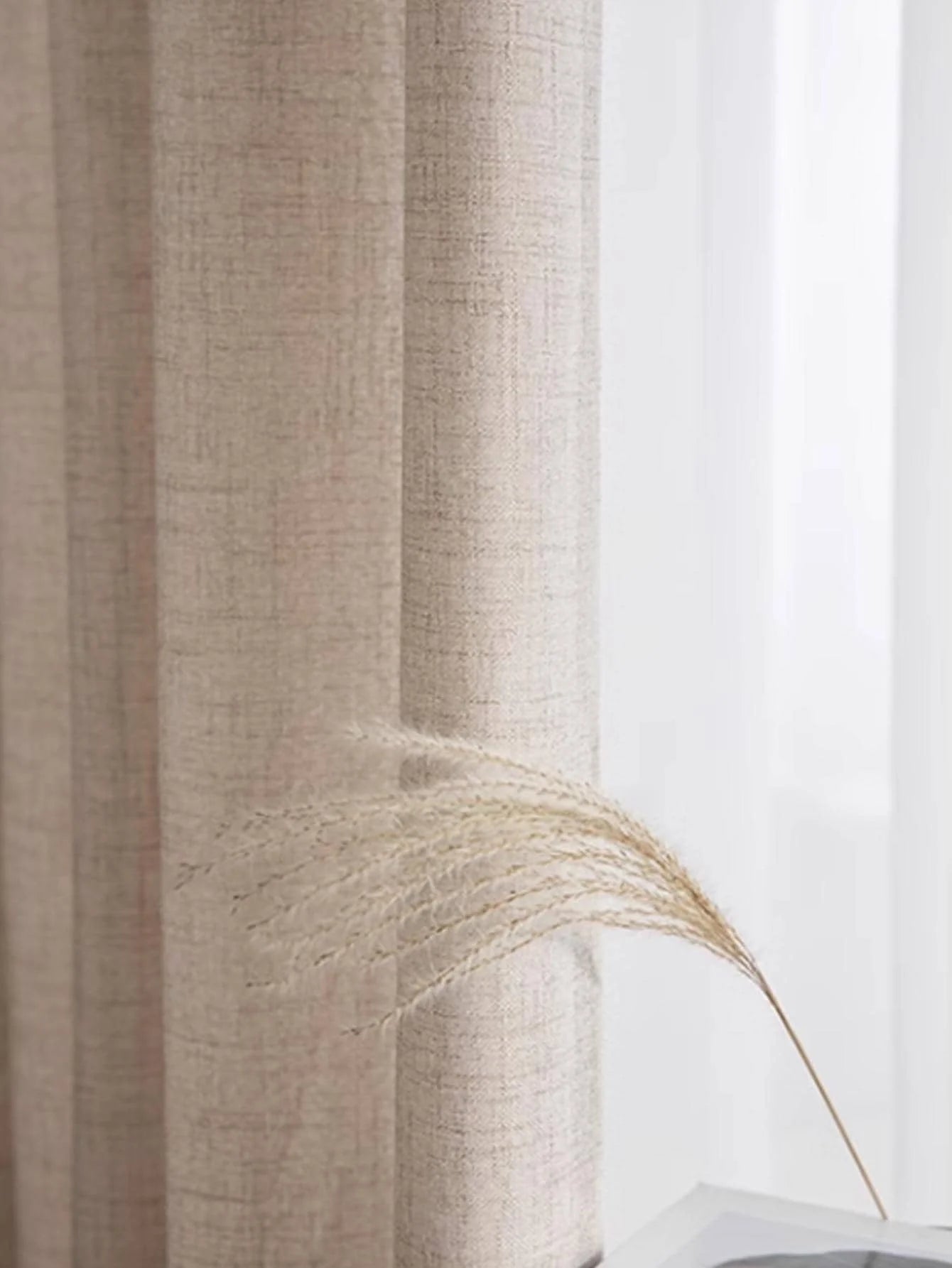 Cortinas de algodón y lino estilo japonés – Paneles de ventana semitraslúcidos para dormitorio y sala de estar