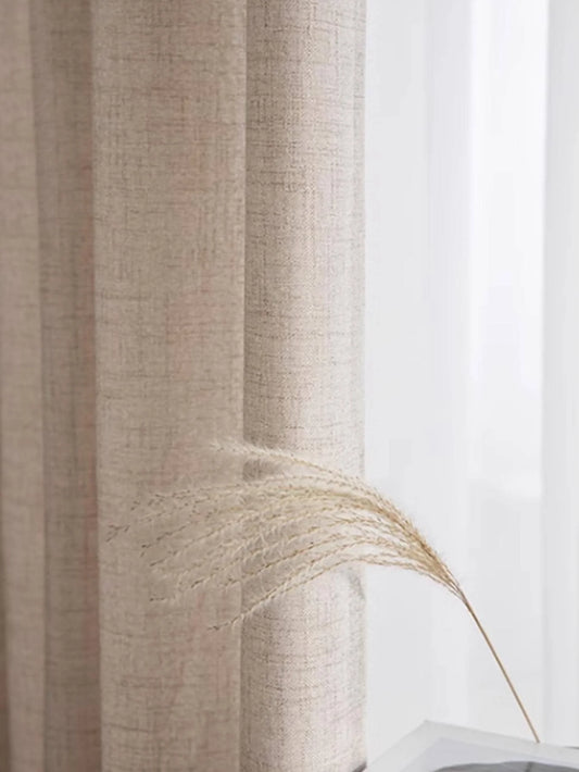 Rideaux en coton et lin de style japonais – Panneaux de fenêtre semi-occultants pour chambre et salon