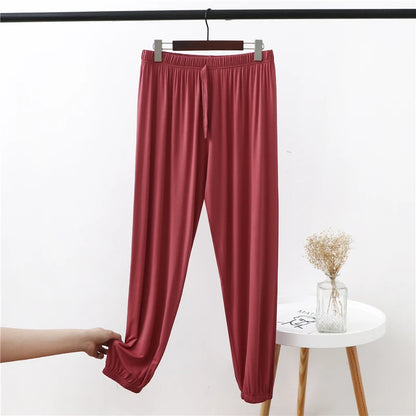Plus Size Women's Modal Lantern Pants – Lightweight High-Waist Cuffed Casual Joggers for Summer Sports & Everyday Wear