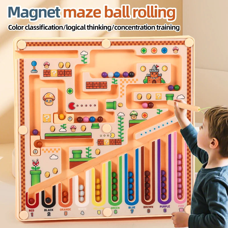 Labyrinthe Magnétique – Jeu Éducatif Avancé pour Enfants, Activité d'Apprentissage des Mathématiques et de Développement Cognitif, Entraînement de l'Intelligence Visuelle, Casse-tête Manuel