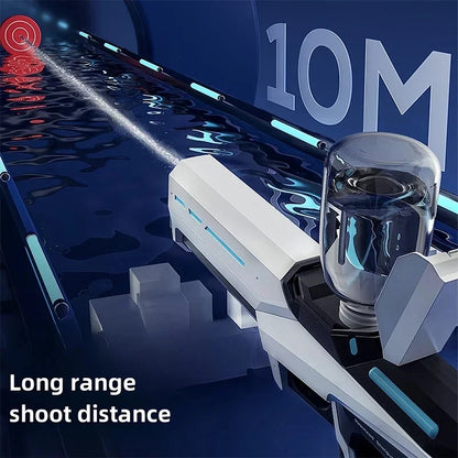 Pistolet à Eau Électrique pour Adultes – Puissant Lanceur d'Eau Automatique avec Grand Réservoir d'Eau pour Piscine d'Été, Plage et Jeux Aquatiques Extérieurs