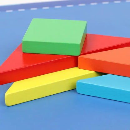 Libro magnético de tangram de madera – Juguete educativo Montessori, rompecabezas portátil para niños, infantes y desarrollo de inteligencia temprana
