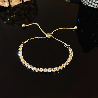 Women’s Fashion Four Leaf Grass Gold Color Adjustable Bracelet Korean Style Wedding Party Jewelry