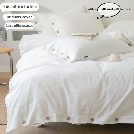 Juego de ropa de cama de 3 piezas 100% algodón – Funda nórdica y fundas de almohada para camas Queen y King