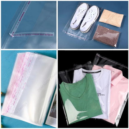 100/1000PCS Bolsas OPP transparentes autoadhesivas – Bolsas de celofán transparentes para joyería, regalos, galletas y dulces | Bolsas de plástico resellables